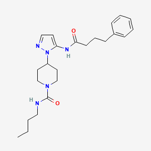 N-butyl-4-{5-[(4-phenylbutanoyl)amino]-1H-pyrazol-1-yl}-1-piperidinecarboxamide