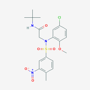 molecular formula C20H24ClN3O6S B407355 N-tert-Butyl-2-[(5-chloro-2-methoxy-phenyl)-(4-methyl-3-nitro-benzenesulfonyl)-amino]-acetamide 
