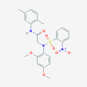 N-(2,5-dimethylphenyl)-2-[({2-nitrophenyl}sulfonyl)-2,4-dimethoxyanilino]acetamide