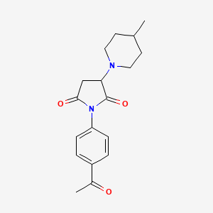 1-(4-acetylphenyl)-3-(4-methyl-1-piperidinyl)-2,5-pyrrolidinedione