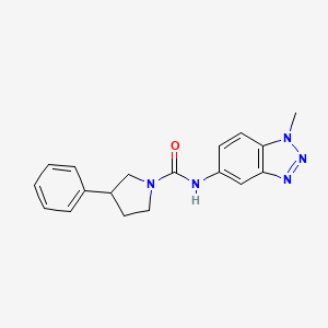 N-(1-methyl-1H-1,2,3-benzotriazol-5-yl)-3-phenyl-1-pyrrolidinecarboxamide