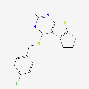 4-[(4-chlorobenzyl)thio]-2-methyl-6,7-dihydro-5H-cyclopenta[4,5]thieno[2,3-d]pyrimidine