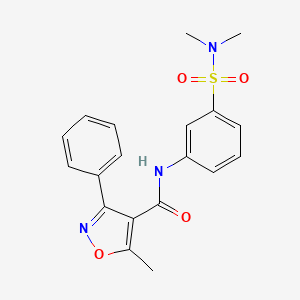 molecular formula C19H19N3O4S B4073604 N-{3-[(dimethylamino)sulfonyl]phenyl}-5-methyl-3-phenyl-4-isoxazolecarboxamide 