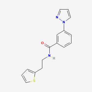 molecular formula C16H15N3OS B4073641 3-(1H-pyrazol-1-yl)-N-[2-(2-thienyl)ethyl]benzamide 