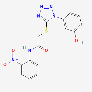 molecular formula C15H12N6O4S B4073655 2-{[1-(3-hydroxyphenyl)-1H-tetrazol-5-yl]thio}-N-(2-nitrophenyl)acetamide 