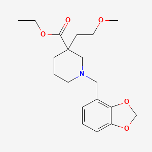 molecular formula C19H27NO5 B4073667 ethyl 1-(1,3-benzodioxol-4-ylmethyl)-3-(2-methoxyethyl)-3-piperidinecarboxylate 