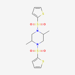 molecular formula C14H18N2O4S4 B4073687 2,5-dimethyl-1,4-bis(2-thienylsulfonyl)piperazine 