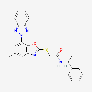 molecular formula C24H21N5O2S B4073726 2-{[7-(2H-1,2,3-benzotriazol-2-yl)-5-methyl-1,3-benzoxazol-2-yl]thio}-N-(1-phenylethyl)acetamide 