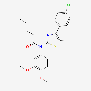 molecular formula C23H25ClN2O3S B4073734 N-[4-(4-chlorophenyl)-5-methyl-1,3-thiazol-2-yl]-N-(3,4-dimethoxyphenyl)pentanamide 