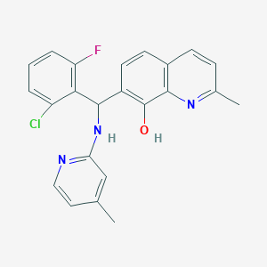 molecular formula C23H19ClFN3O B4073735 7-{(2-chloro-6-fluorophenyl)[(4-methyl-2-pyridinyl)amino]methyl}-2-methyl-8-quinolinol 