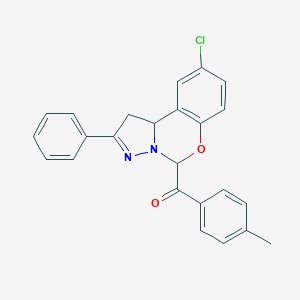 (9-Chloro-2-phenyl-1,10b-dihydropyrazolo[1,5-c][1,3]benzoxazin-5-yl)(4-methylphenyl)methanone