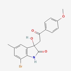 7-bromo-3-hydroxy-3-[2-(4-methoxyphenyl)-2-oxoethyl]-5-methyl-1,3-dihydro-2H-indol-2-one