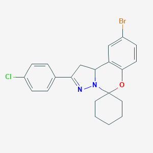9-Bromo-2-(4-chlorophenyl)-1,10b-dihydropyrazolo[1,5-c][1,3]benzoxazine-5-spiro-1'-cyclohexane