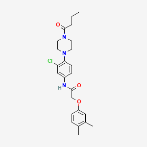 N-[4-(4-butyryl-1-piperazinyl)-3-chlorophenyl]-2-(3,4-dimethylphenoxy)acetamide