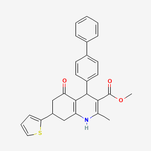 molecular formula C28H25NO3S B4073779 methyl 4-(4-biphenylyl)-2-methyl-5-oxo-7-(2-thienyl)-1,4,5,6,7,8-hexahydro-3-quinolinecarboxylate 