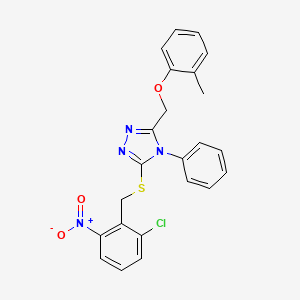 molecular formula C23H19ClN4O3S B4073795 3-[(2-chloro-6-nitrobenzyl)thio]-5-[(2-methylphenoxy)methyl]-4-phenyl-4H-1,2,4-triazole 