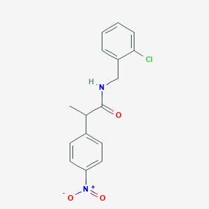 molecular formula C16H15ClN2O3 B4073806 N-(2-chlorobenzyl)-2-(4-nitrophenyl)propanamide 