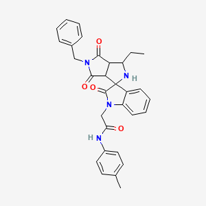 molecular formula C31H30N4O4 B4073814 2-(5'-benzyl-3'-ethyl-2,4',6'-trioxo-3',3a',4',5',6',6a'-hexahydro-2'H-spiro[indole-3,1'-pyrrolo[3,4-c]pyrrol]-1(2H)-yl)-N-(4-methylphenyl)acetamide 