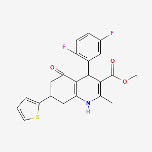 molecular formula C22H19F2NO3S B4073827 methyl 4-(2,5-difluorophenyl)-2-methyl-5-oxo-7-(2-thienyl)-1,4,5,6,7,8-hexahydro-3-quinolinecarboxylate 