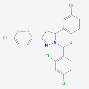 9-Bromo-2-(4-chlorophenyl)-5-(2,4-dichlorophenyl)-1,10b-dihydropyrazolo[1,5-c][1,3]benzoxazine