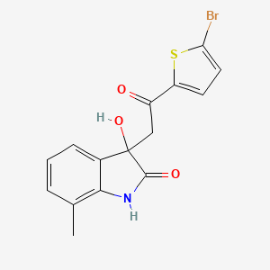 molecular formula C15H12BrNO3S B4073839 3-[2-(5-溴-2-噻吩基)-2-氧代乙基]-3-羟基-7-甲基-1,3-二氢-2H-吲哚-2-酮 