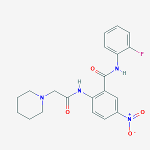 N-(2-fluorophenyl)-5-nitro-2-[(1-piperidinylacetyl)amino]benzamide