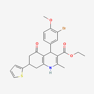 ethyl 4-(3-bromo-4-methoxyphenyl)-2-methyl-5-oxo-7-(2-thienyl)-1,4,5,6,7,8-hexahydro-3-quinolinecarboxylate