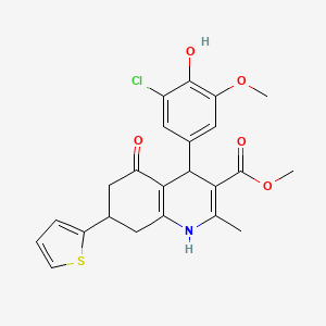 methyl 4-(3-chloro-4-hydroxy-5-methoxyphenyl)-2-methyl-5-oxo-7-(2-thienyl)-1,4,5,6,7,8-hexahydro-3-quinolinecarboxylate