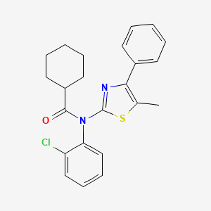 molecular formula C23H23ClN2OS B4073882 N-(2-chlorophenyl)-N-(5-methyl-4-phenyl-1,3-thiazol-2-yl)cyclohexanecarboxamide 