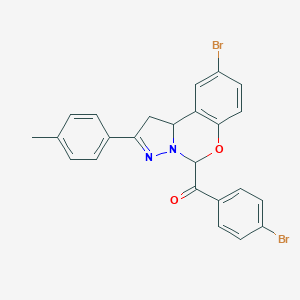 molecular formula C24H18Br2N2O2 B407390 [9-Bromo-2-(4-methylphenyl)-1,10b-dihydropyrazolo[1,5-c][1,3]benzoxazin-5-yl](4-bromophenyl)methanone 