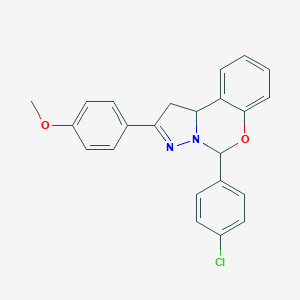 molecular formula C23H19ClN2O2 B407395 5-(4-Chlorophenyl)-2-(4-methoxyphenyl)-1,10b-dihydropyrazolo[1,5-c][1,3]benzoxazine 