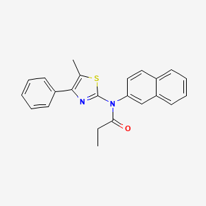 molecular formula C23H20N2OS B4073951 N-(5-methyl-4-phenyl-1,3-thiazol-2-yl)-N-2-naphthylpropanamide 