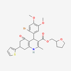 tetrahydro-2-furanylmethyl 4-(2-bromo-4,5-dimethoxyphenyl)-2-methyl-5-oxo-7-(2-thienyl)-1,4,5,6,7,8-hexahydro-3-quinolinecarboxylate