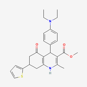 methyl 4-[4-(diethylamino)phenyl]-2-methyl-5-oxo-7-(2-thienyl)-1,4,5,6,7,8-hexahydro-3-quinolinecarboxylate