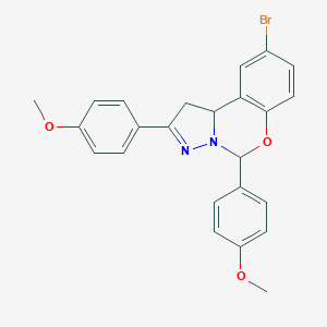 molecular formula C24H21BrN2O3 B407404 9-Bromo-2,5-bis(4-methoxyphenyl)-1,10b-dihydropyrazolo[1,5-c][1,3]benzoxazine 