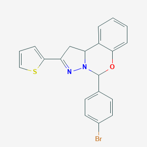 molecular formula C20H15BrN2OS B407410 5-(4-Bromophenyl)-2-thien-2-yl-1,10b-dihydropyrazolo[1,5-c][1,3]benzoxazine 
