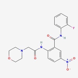 molecular formula C19H19FN4O5 B4074100 N-(2-fluorophenyl)-2-[(4-morpholinylacetyl)amino]-5-nitrobenzamide 