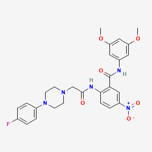 molecular formula C27H28FN5O6 B4074146 N-(3,5-dimethoxyphenyl)-2-({[4-(4-fluorophenyl)-1-piperazinyl]acetyl}amino)-5-nitrobenzamide 