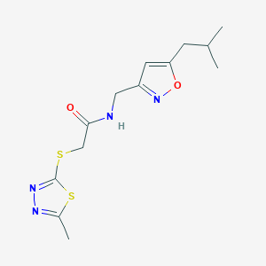 molecular formula C13H18N4O2S2 B4074153 N-[(5-isobutylisoxazol-3-yl)methyl]-2-[(5-methyl-1,3,4-thiadiazol-2-yl)thio]acetamide 