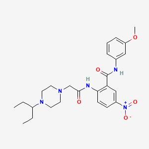 2-({[4-(1-ethylpropyl)-1-piperazinyl]acetyl}amino)-N-(3-methoxyphenyl)-5-nitrobenzamide