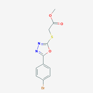 molecular formula C11H9BrN2O3S B407418 Methyl {[5-(4-bromophenyl)-1,3,4-oxadiazol-2-yl]sulfanyl}acetate CAS No. 332063-37-3