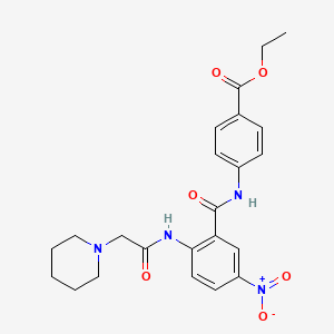 molecular formula C23H26N4O6 B4074181 ethyl 4-({5-nitro-2-[(1-piperidinylacetyl)amino]benzoyl}amino)benzoate 