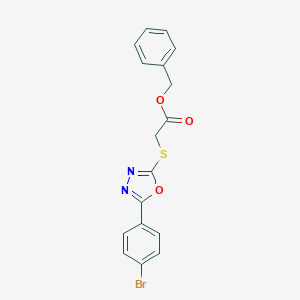 molecular formula C17H13BrN2O3S B407419 Phenylmethyl {[5-(4-bromophenyl)-1,3,4-oxadiazol-2-yl]sulfanyl}acetate 