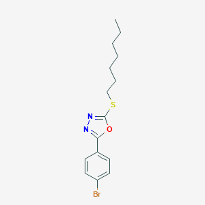molecular formula C15H19BrN2OS B407421 2-(4-Bromophenyl)-5-(heptylsulfanyl)-1,3,4-oxadiazole 