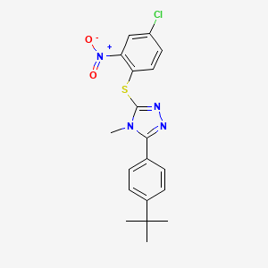 molecular formula C19H19ClN4O2S B4074227 3-(4-tert-butylphenyl)-5-[(4-chloro-2-nitrophenyl)thio]-4-methyl-4H-1,2,4-triazole 