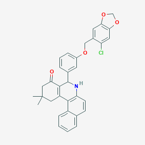 5-{3-[(6-chloro-1,3-benzodioxol-5-yl)methoxy]phenyl}-2,2-dimethyl-2,3,5,6-tetrahydrobenzo[a]phenanthridin-4(1H)-one