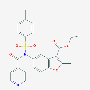 Ethyl 5-{isonicotinoyl[(4-methylphenyl)sulfonyl]amino}-2-methyl-1-benzofuran-3-carboxylate