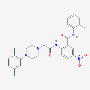 2-({[4-(2,5-dimethylphenyl)-1-piperazinyl]acetyl}amino)-N-(2-fluorophenyl)-5-nitrobenzamide