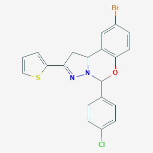 9-Bromo-5-(4-chlorophenyl)-2-thien-2-yl-1,10b-dihydropyrazolo[1,5-c][1,3]benzoxazine