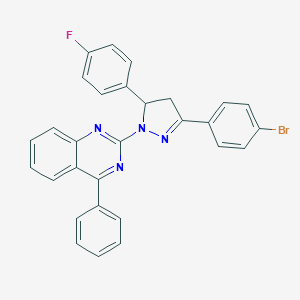 2-[3-(4-bromophenyl)-5-(4-fluorophenyl)-4,5-dihydro-1H-pyrazol-1-yl]-4-phenylquinazoline
